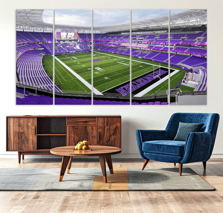 Northwestern University Wildcats Football Team Print - Evanston Ryan Field Wall Art Canvas Print