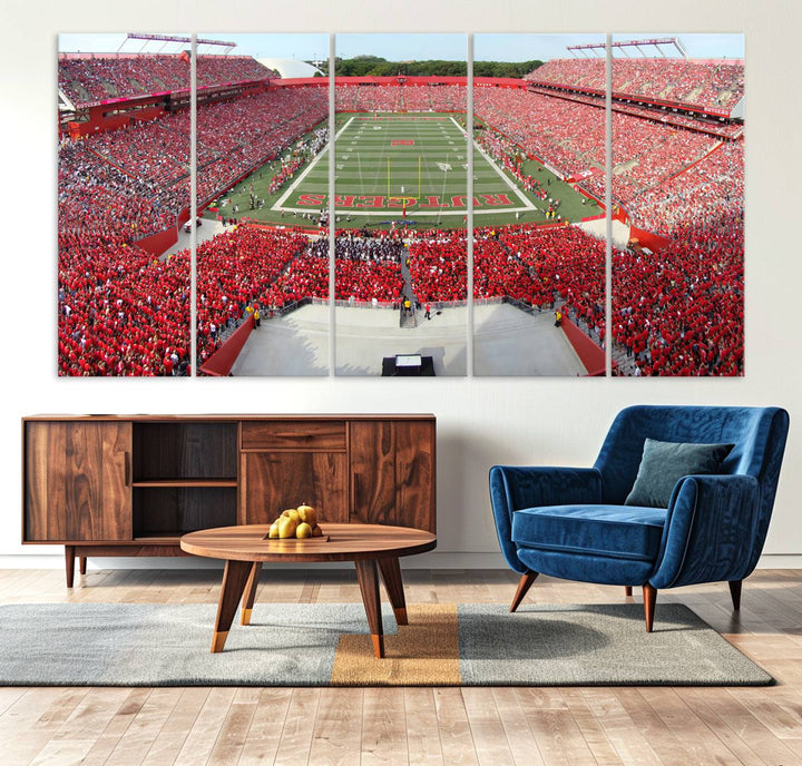 Rutgers Scarlet Knights Football Team Print - Piscataway SHI Stadium Wall Art Canvas Print