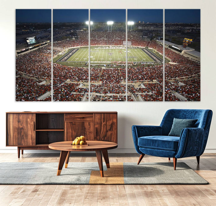 Texas Tech Red Raiders Football Team Print - Lubbock Jones AT&T Stadium Wall Art Canvas Print