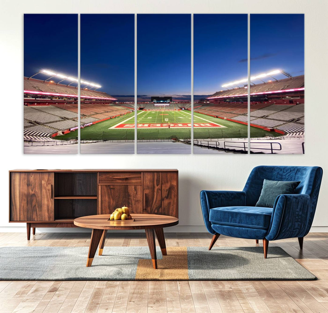 Rutgers Scarlet Knights Football Team Print - Piscataway SHI Stadium Wall Art Canvas Print