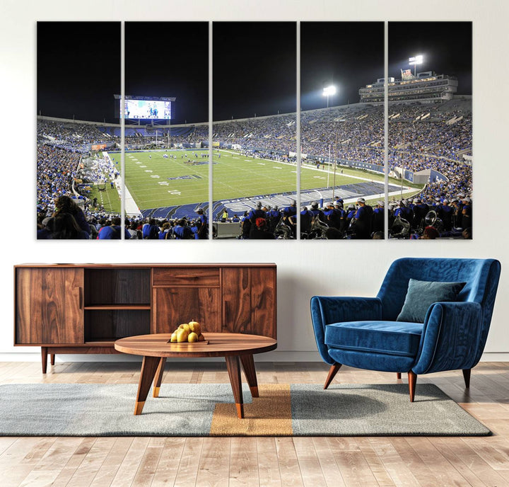 University of Memphis Tigers Football Team Print - Memphis Simmons Bank Liberty Stadium Wall Art Canvas Print