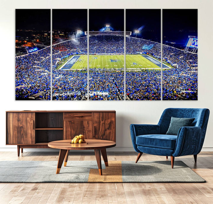 The University of Memphis Tigers Football Team Wall Art Canvas Print shines brightly.