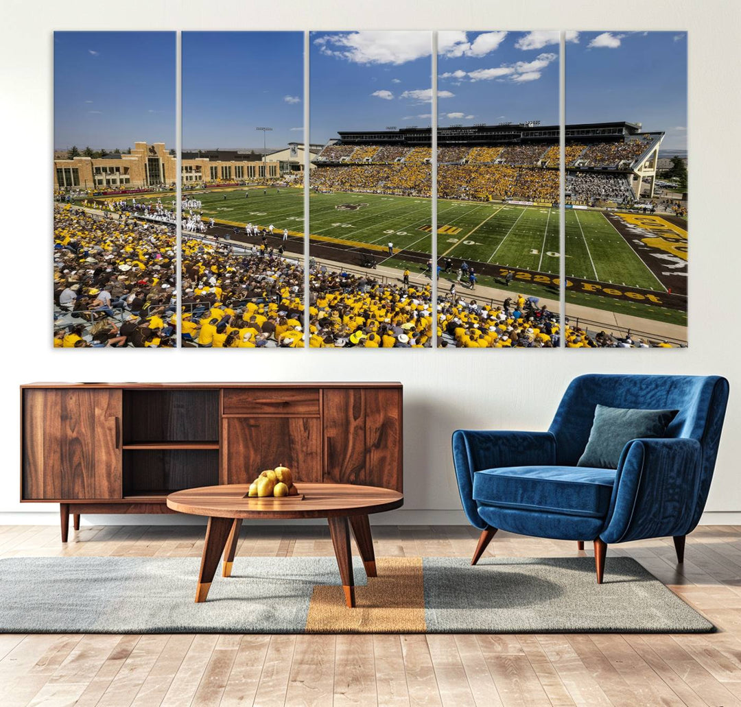 University of Wyoming Cowboys Football Team Print - Laramie Jonah Field at War Memorial Stadium Wall Art Canvas Print