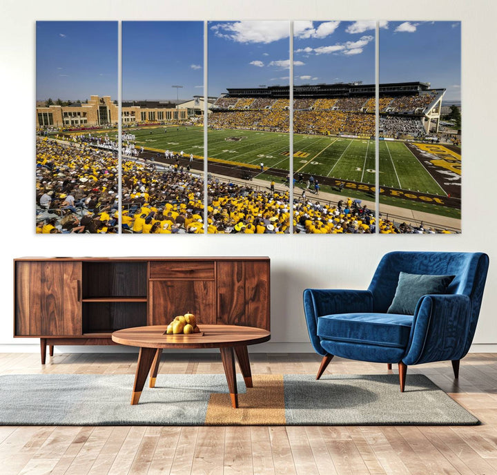 University of Wyoming Cowboys Football Team Print - Laramie Jonah Field at War Memorial Stadium Wall Art Canvas Print