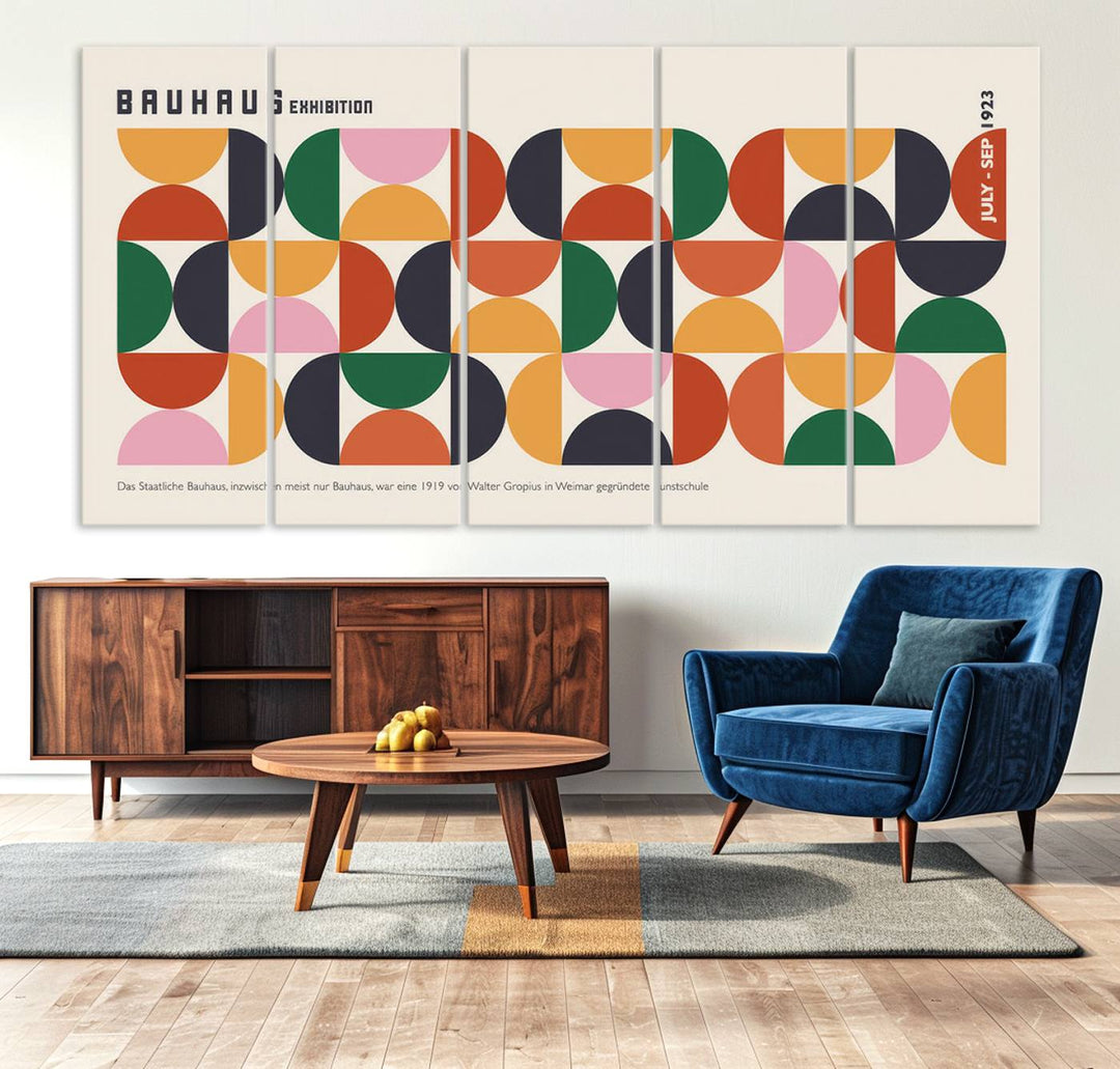 Bauhaus Exhibition 1923 Poster | Geometric Abstract Wall Art | Ready to Hang | Retro Art Print for Modern and Mid-Century Home Decor