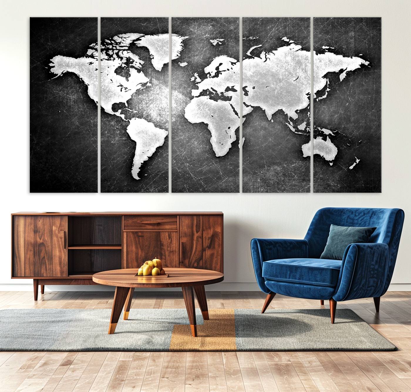34390-MGV-CV-36X24-World Map Wall Art Canvas Print – Framed Wall Art for Anniversary Gift or Home Adventure Decor