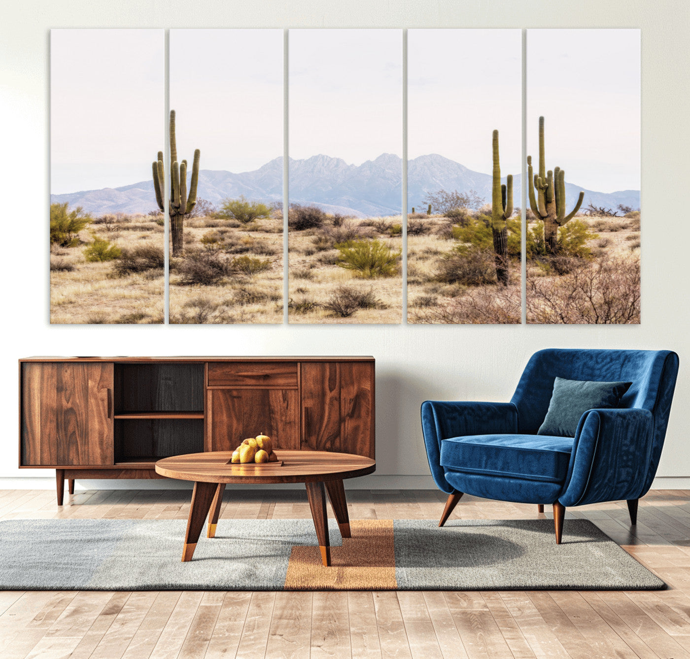 97436-MGV-CV-36X24-Arizona Desert Wall Art Print | Arizona Desert Canvas Print with Saguaro Cacti | Southwestern Landscape Wall Art | Framed Farmhouse Decor