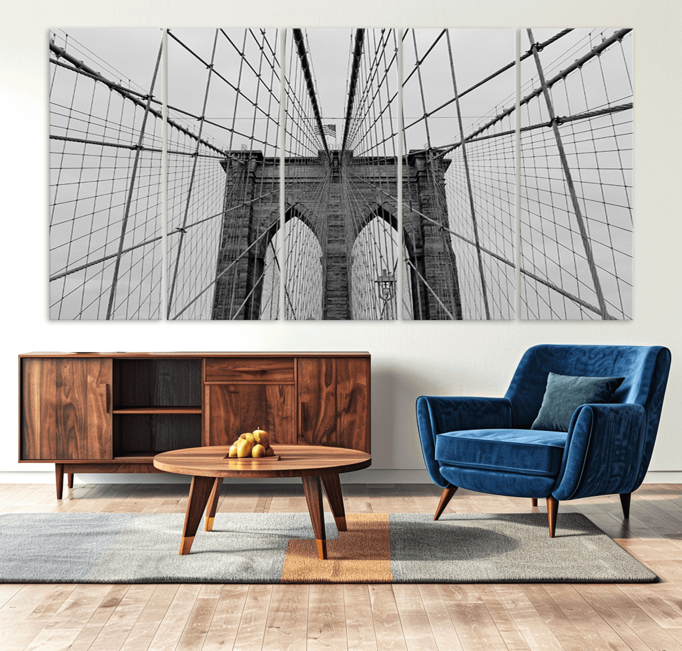 31341-MGV-CV-36X24-Large Brooklyn Bridge Wall Art Canvas Print