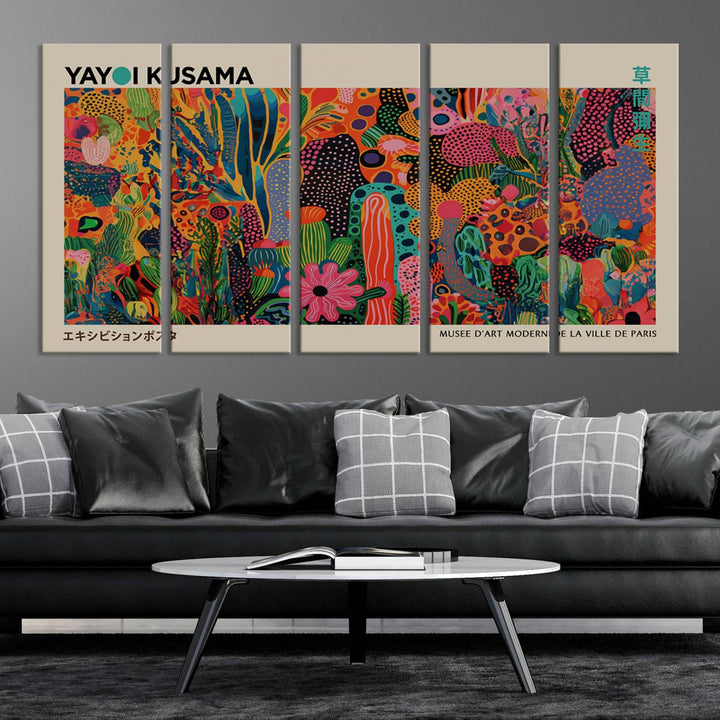 Framed Yayoi Kusama 1986 Wall Art Print adds contemporary style.