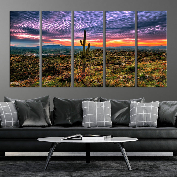 Arizona Desert Sunset Wall Art Canvas Print, Phoenix Wall Art Print