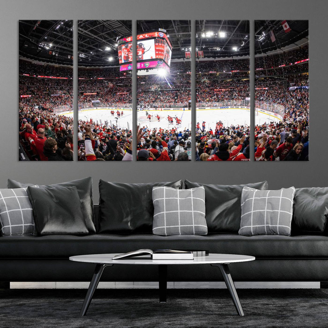 Amerant Bank Arena Wall Art Canvas Print - Basketball Arena Stadium Print