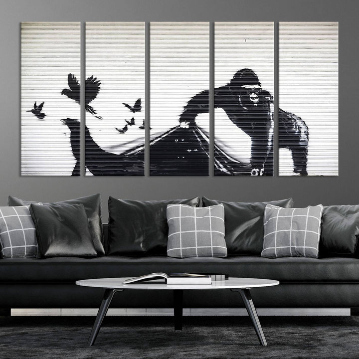 Banksy London Zoo Graffiti Wall Art Canvas Print