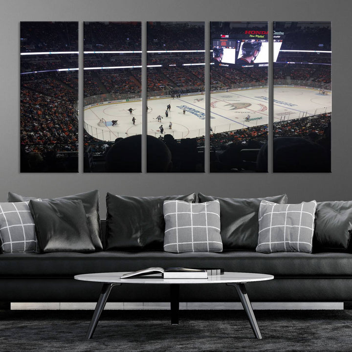 Honda Center California Anaheim Ducks Hockey Stadium Wall Art Canvas Print