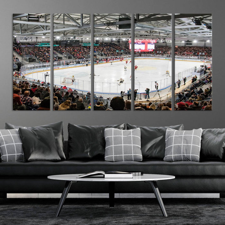 Lausanne Arena Ice Hockey Stadium Wall Art Canvas Print