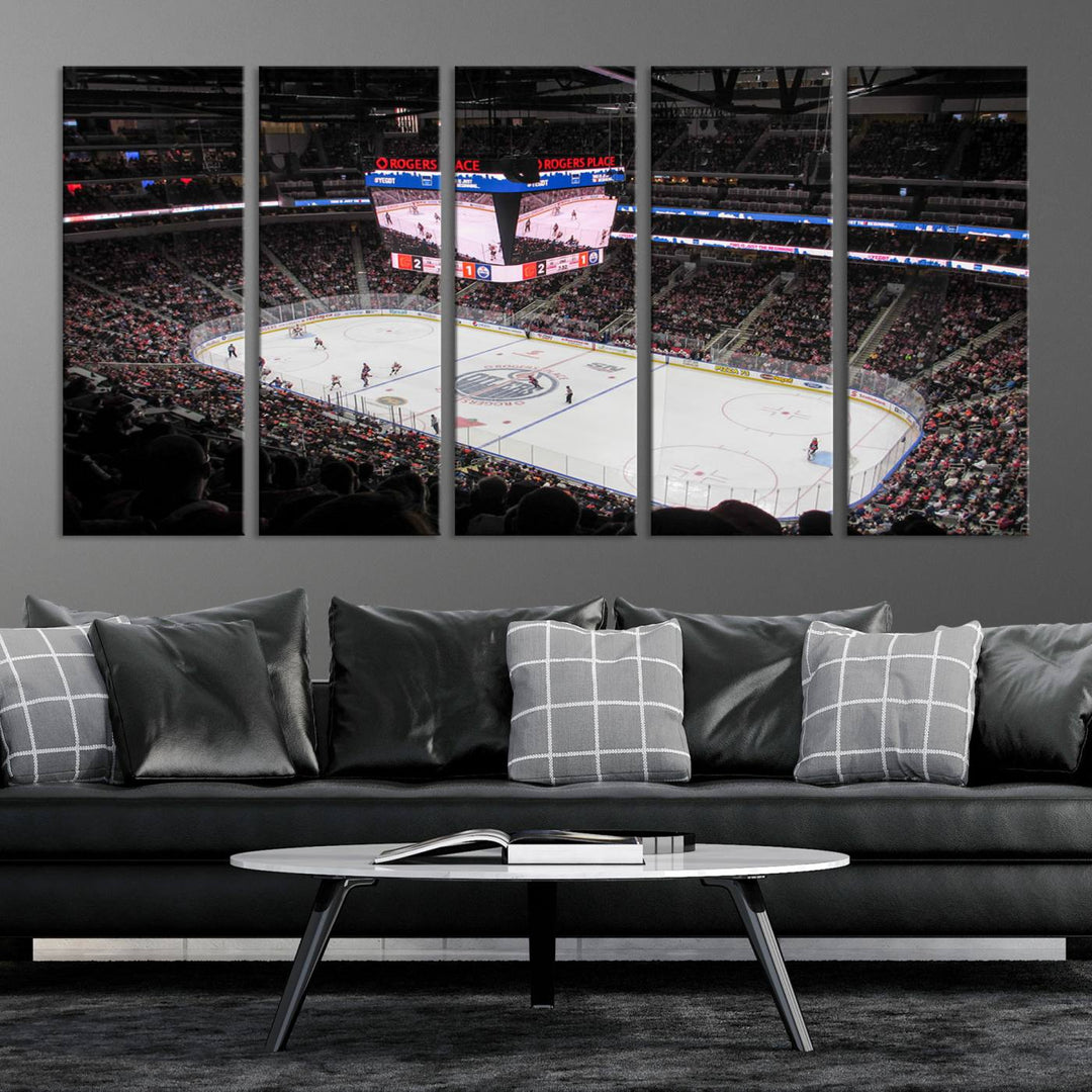 Rogers Place Edmonton Oilers Ice Hockey Stadium Wall Art Canvas Print