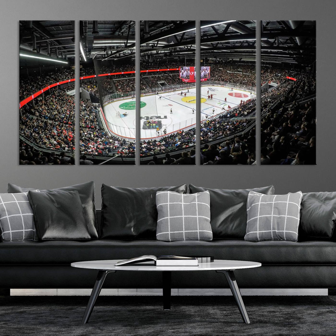 Vaudoise Lausanne Ice Hockey Arena Stadium Wall Art Canvas Print