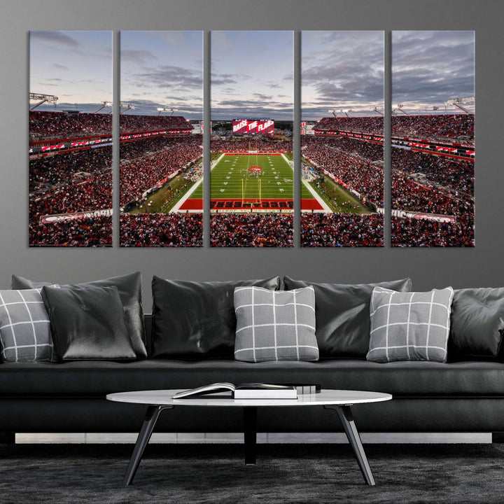 Florida Tampa Raymond James Stadium Wall Art Canvas Print - NFL Football Stadium Print