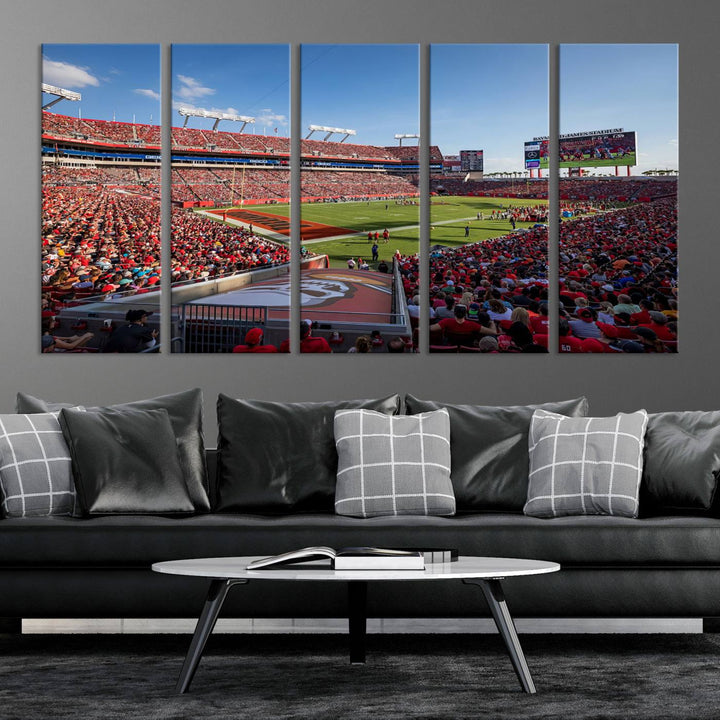 Tampa Stadium Wall Art Canvas Print.