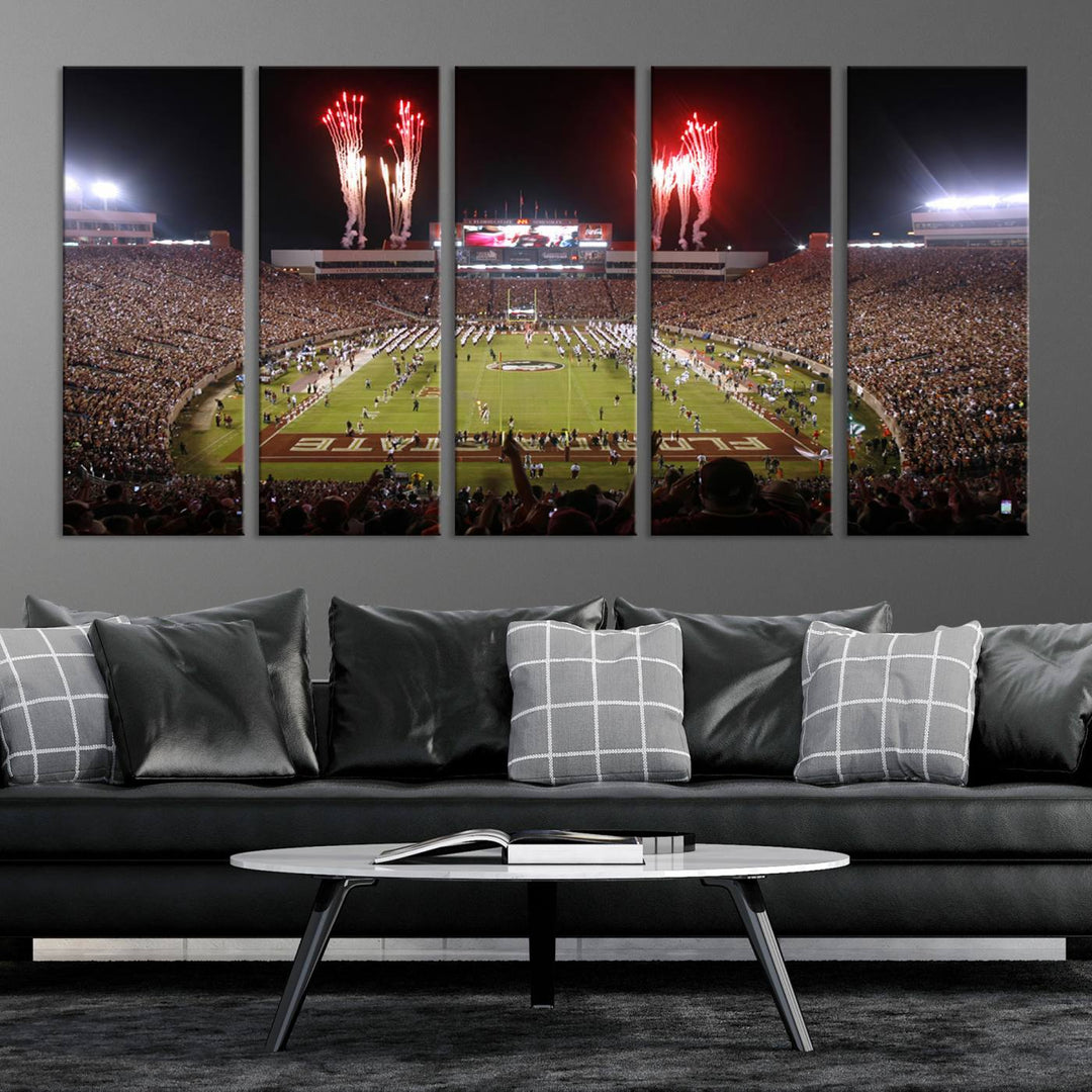 Florida State Seminoles Football Team Print - Tallahassee Doak Campbell Stadium Wall Art Canvas Print