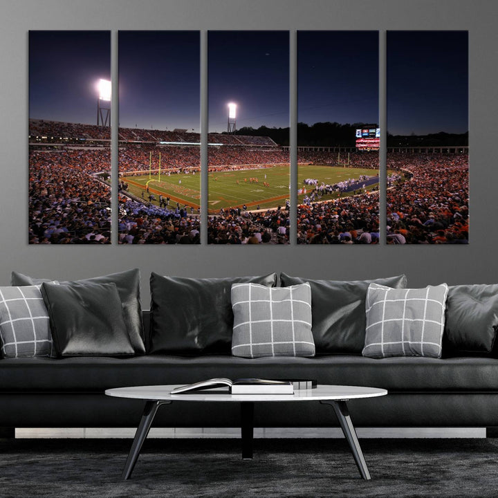 Virginia Cavaliers Football Team Print - Charlottesville Scott Stadium Wall Art Canvas Print