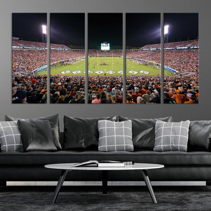 Virginia Cavaliers Football Team Print - Charlottesville Scott Stadium Wall Art Canvas Print