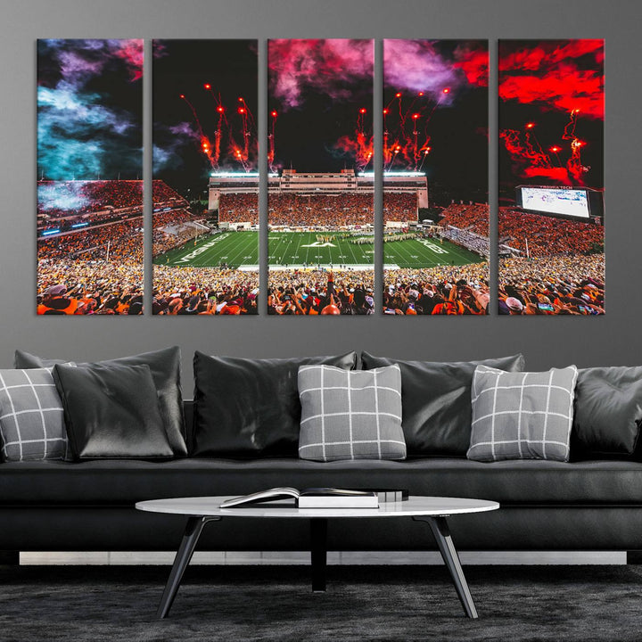 Virginia Tech Hokies Football Team Print - Blacksburg Lane Stadium Wall Art Canvas Print