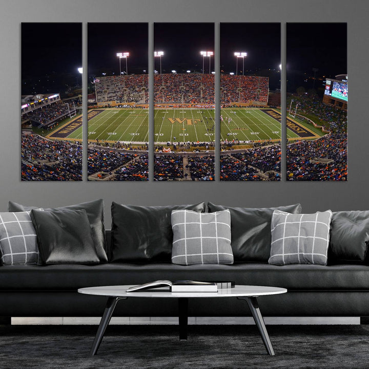 Demon Deacons Football Team Print - Winston-Salem Allegacy Federal Credit Union Stadium Wall Art Canvas Print