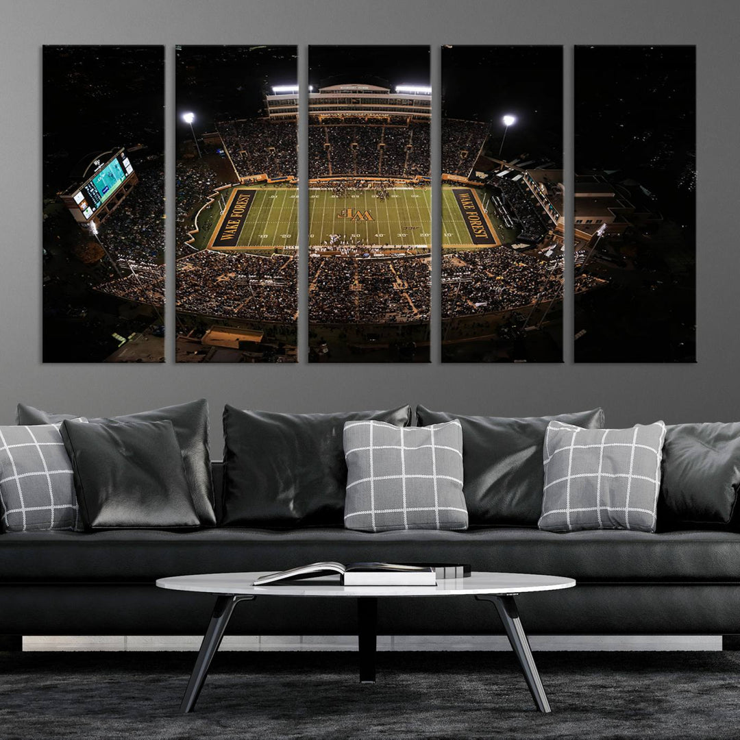 Wake Forest University Demon Deacons Football Team Print - Winston-Salem Allegacy Federal Credit Union Stadium Wall Art Canvas Print