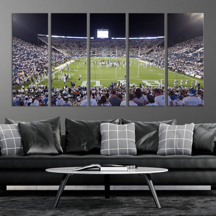 Brigham Young University Cougars Football Team Print - Provo LaVell Edwards Stadium Wall Art Canvas Print.