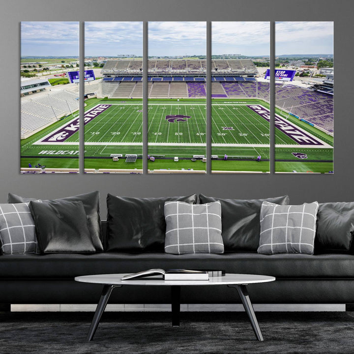 KState Wildcats Football Team Print - Manhattan Bill Snyder Family Football Stadium Wall Art Canvas Print