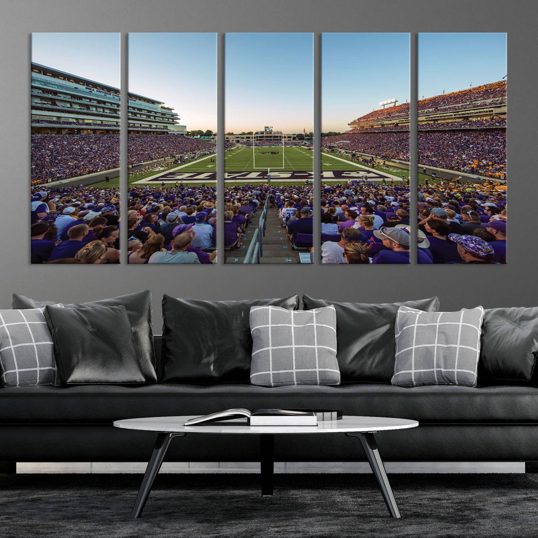 Kansas State University Wildcats Football Team Print - Manhattan Bill Snyder Family Football Stadium Wall Art Canvas Print