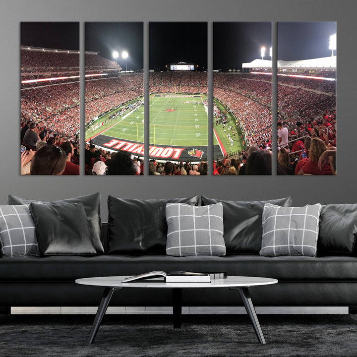 University of Louisville Cardinals Football Team Print - Louisville Cardinal Stadium Wall Art Canvas Print