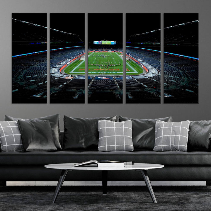 Denver Broncos Football Team Print - Denver Empower Field at Mile High Stadium Wall Art Canvas Print