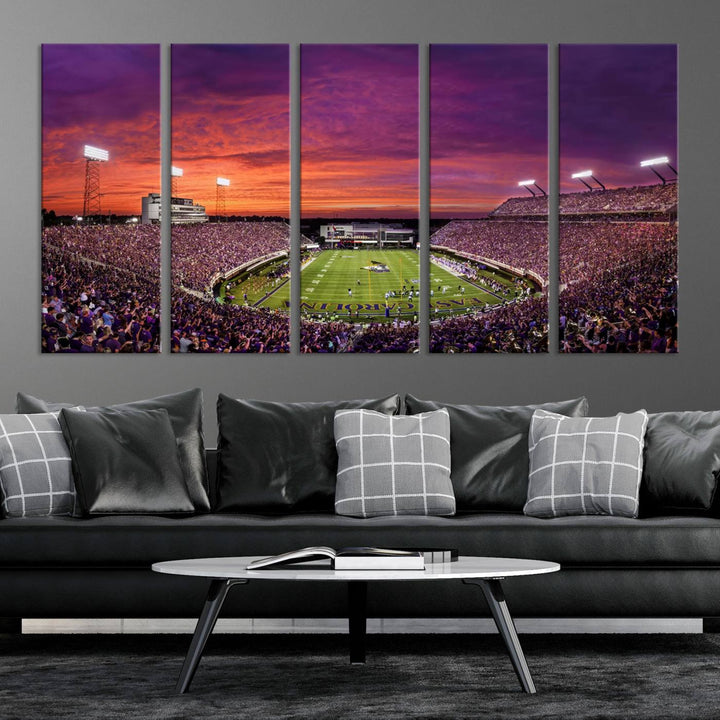 East Carolina University Pirates Football Team Print - Greenville Dowdy-Ficklen Stadium Wall Art Canvas Print