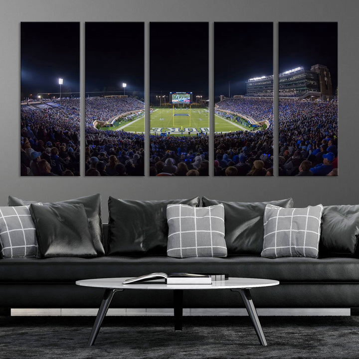 Duke University Blue Devils Football Team Print - Durham Wallace Wade Stadium Wall Art Canvas Print