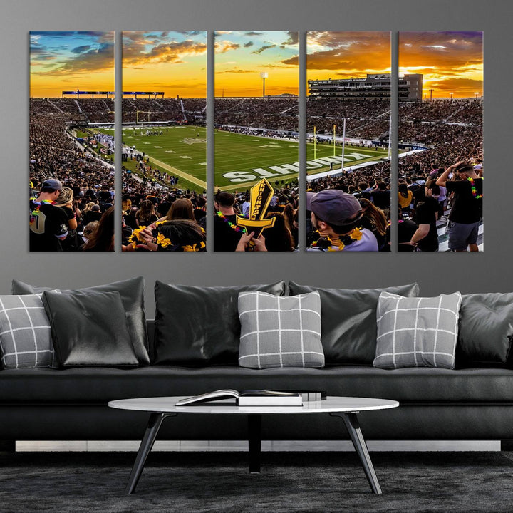 UCF Knights Football Team Print - Orlando FBC Mortgage Stadium Wall Art Canvas Print