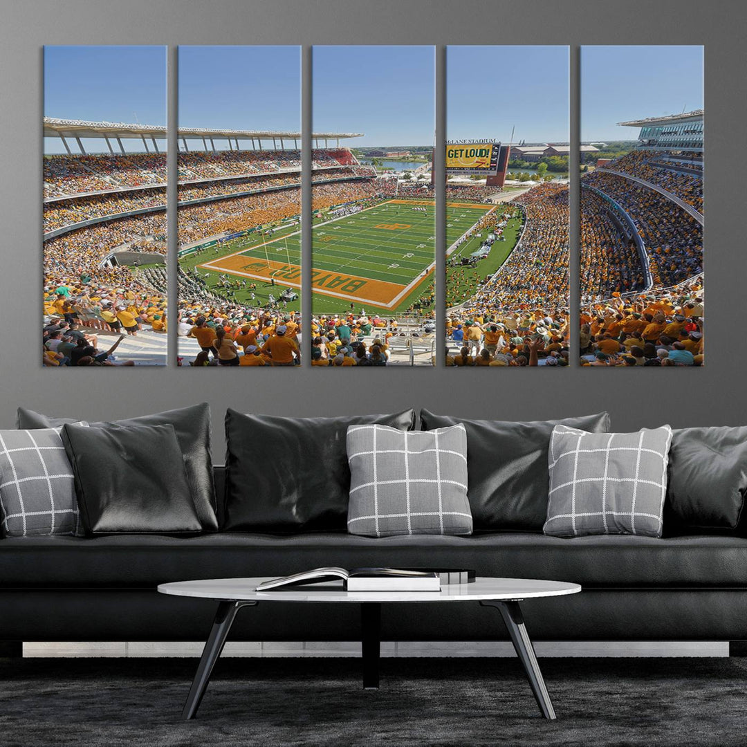 Baylor University Bears Football Team Print - Waco McLane Stadium Wall Art Canvas Print