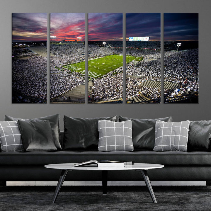 Penn State Nittany Lions Football Team Print - University Park Beaver Stadium Wall Art Canvas Print