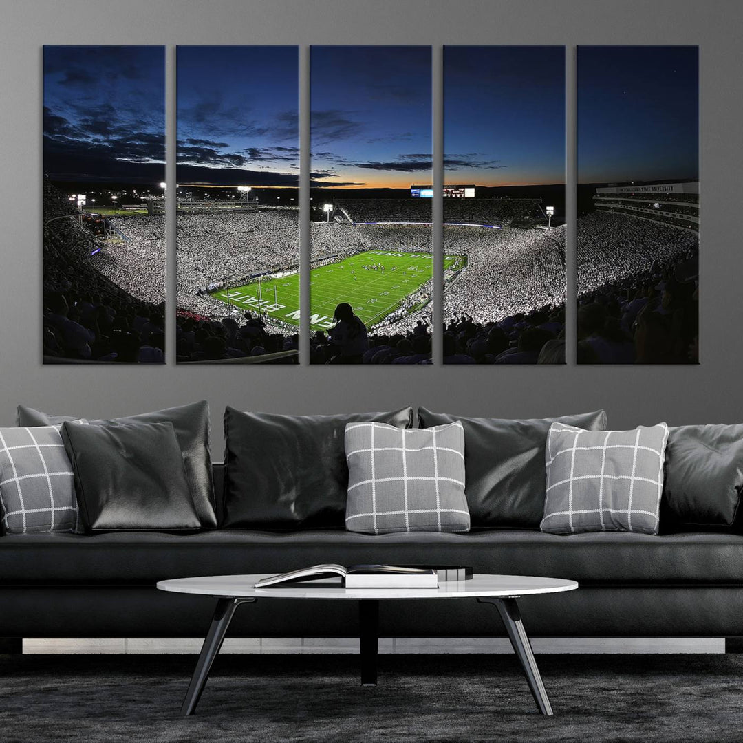 Penn State Nittany Lions Football Team Print - University Park Beaver Stadium Wall Art Canvas Print