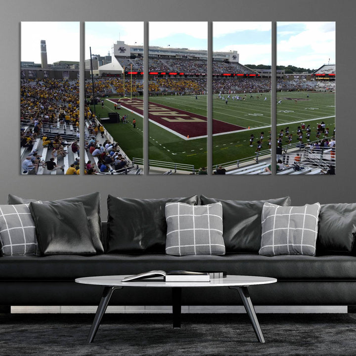 Boston College Eagles Football Team Print - Boston Alumni Stadium Wall Art Canvas Print