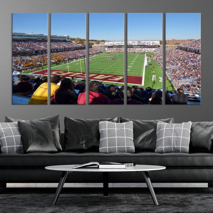 Boston College Eagles Football Team Print - Boston Alumni Stadium Wall Art Canvas Print