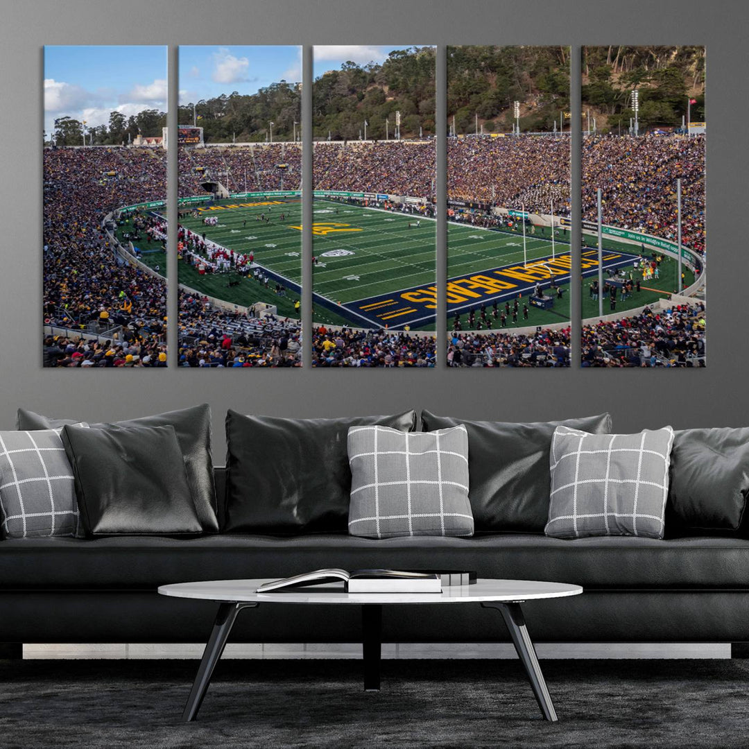 University of California Golden Bears Football Team Print - Berkeley California Memorial Stadium Wall Art Canvas Print