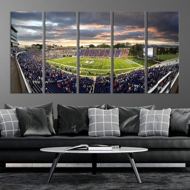 Duke University Blue Devils Football Team Print - Durham Wallace Wade Stadium Wall Art Canvas Print