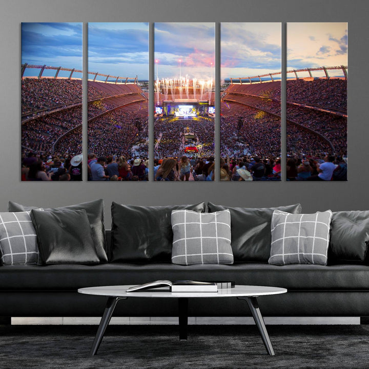 Denver Broncos Football Team Print - Empower Field at Mile High Stadium Wall Art Canvas Print