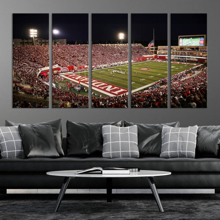 Indiana University Hoosiers Football Team Print - Bloomington Memorial Stadium Wall Art Canvas Print