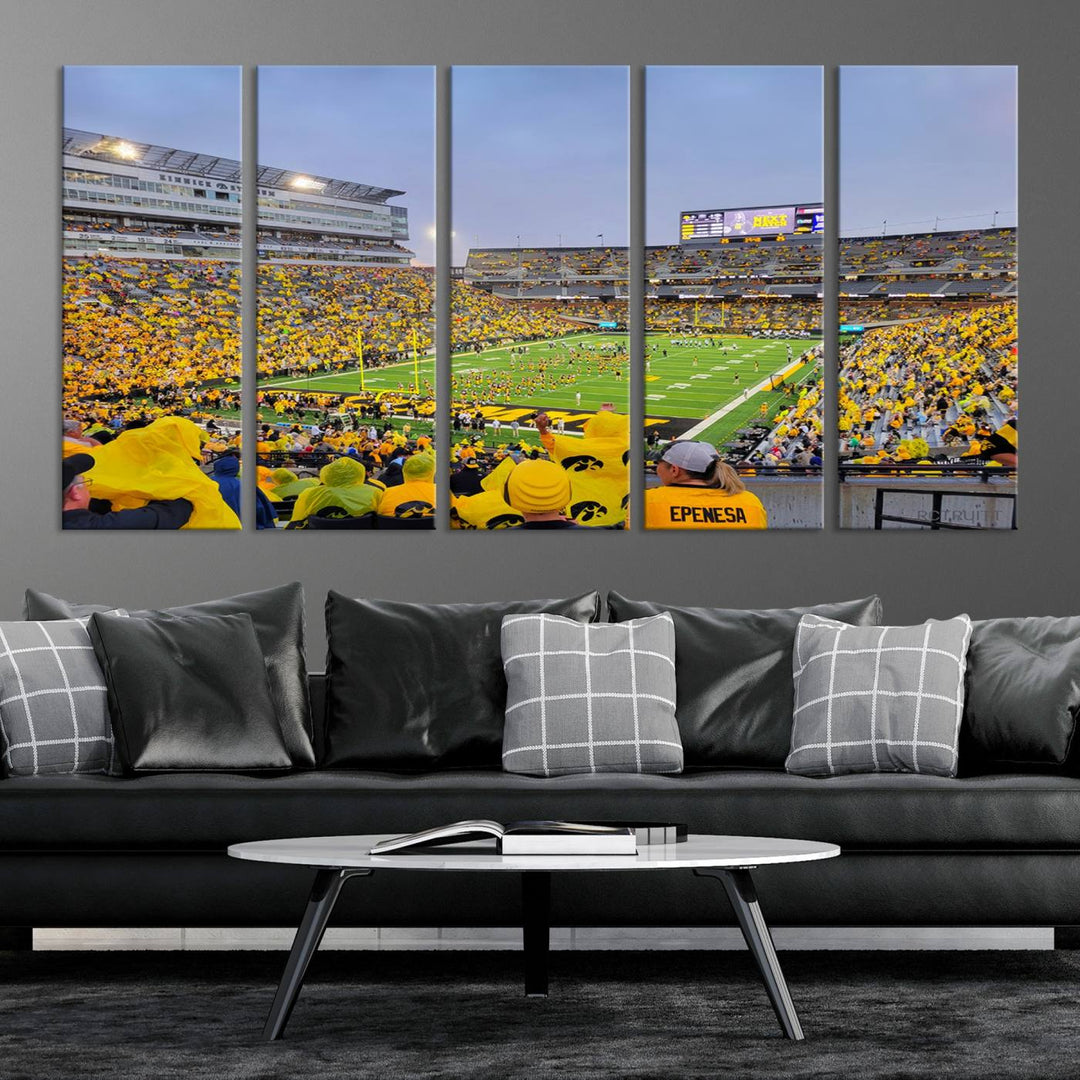 Iowa University Hawkeyes Football Team Print - Iowa City Kinnick Stadium Wall Art Canvas Print