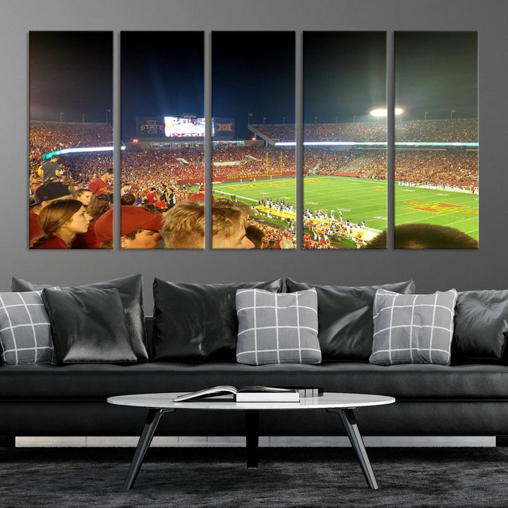 Iowa State University Cyclones Football Team Print - Jack Trice Stadium Ames Wall Art Canvas Print