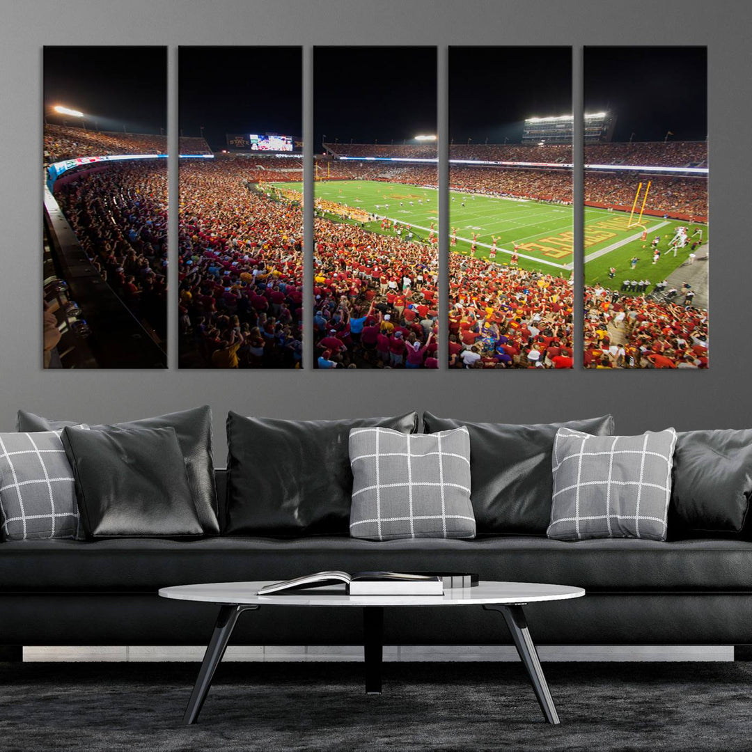 Iowa State University Cyclones Football Team Print - Ames Jack Trice Stadium Wall Art Canvas Print