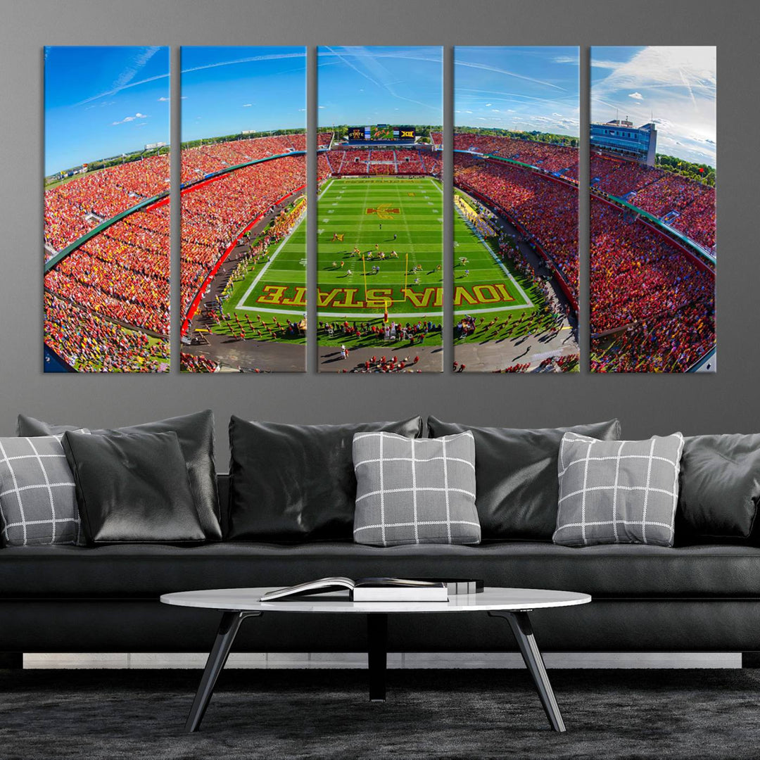 Iowa State University Cyclones Football Team Print - Ames Jack Trice Stadium Wall Art Canvas Print