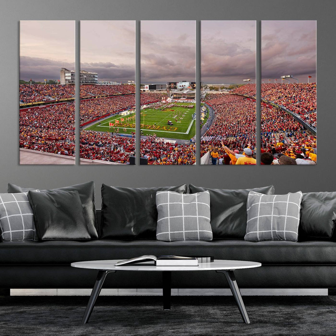 Iowa State University Cyclones Football Team Print - Ames Jack Trice Stadium Wall Art Canvas Print